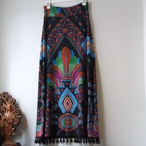 Magic Black And Colorful Embellished Maxi Skirt